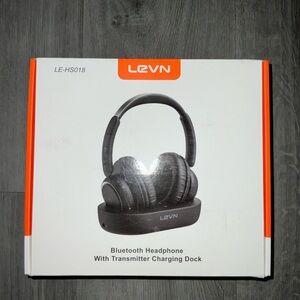 LEVN Blutooth Wireless Headphones For TV Watching + TV Transmitter Charging Base